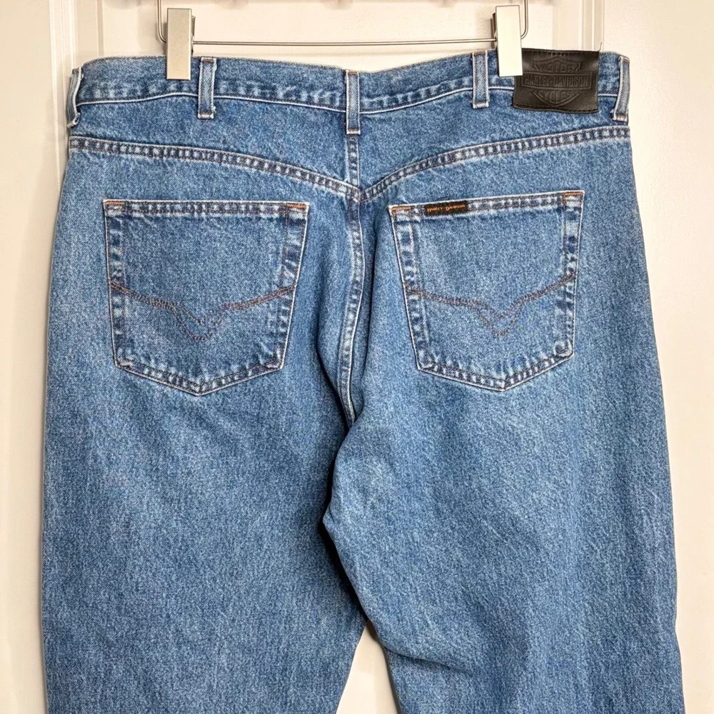 Harley Davidson Jeans Men's 40/34 Genuine MotorClothes Blue Denim Straight Leg